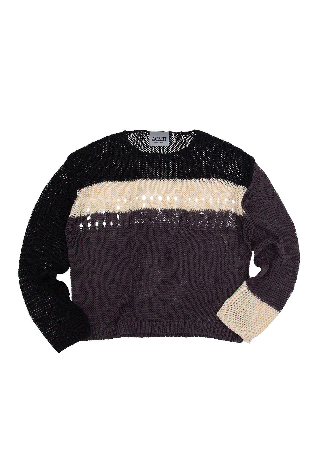 Richmond Open Knit Crew - Charcoal Mix
