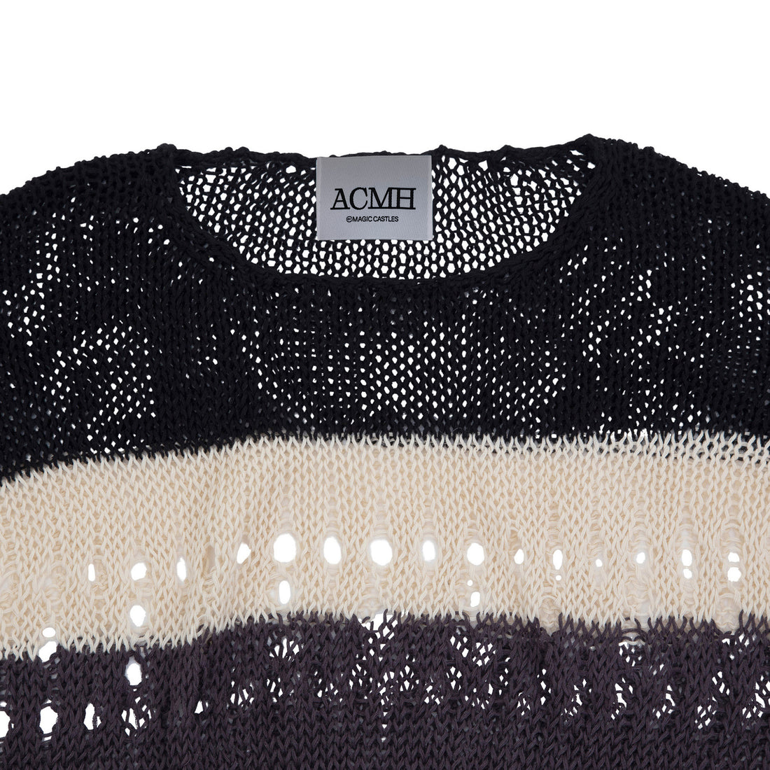 Richmond Open Knit Crew - Charcoal Mix