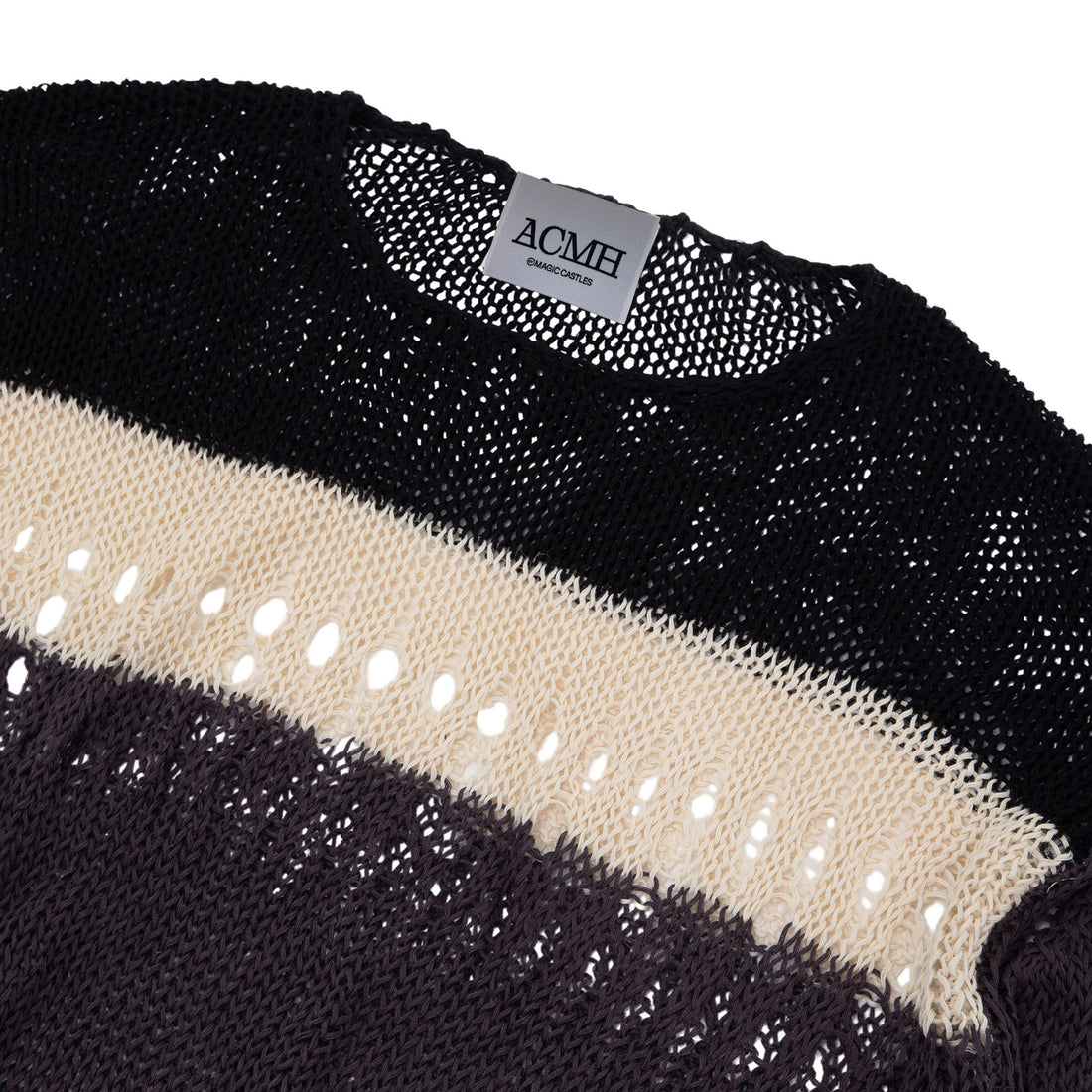 Richmond Open Knit Crew - Charcoal Mix