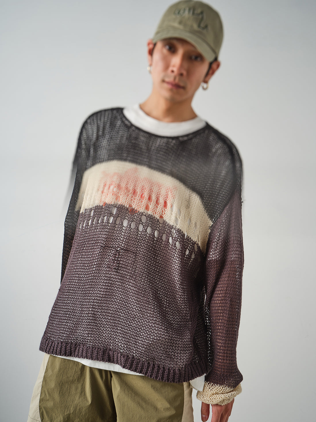 Richmond Open Knit Crew - Charcoal Mix