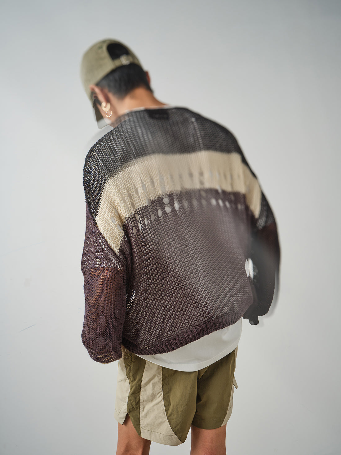 Richmond Open Knit Crew - Charcoal Mix