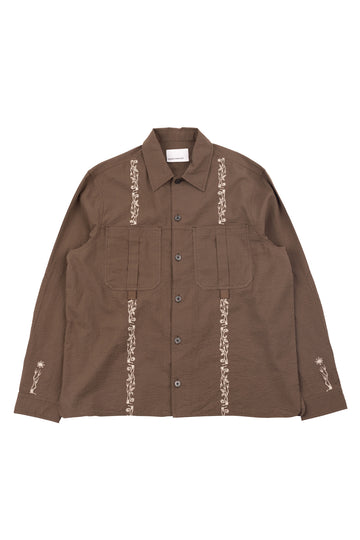 Long Sleeve Newell Shirt - Coffee Brown