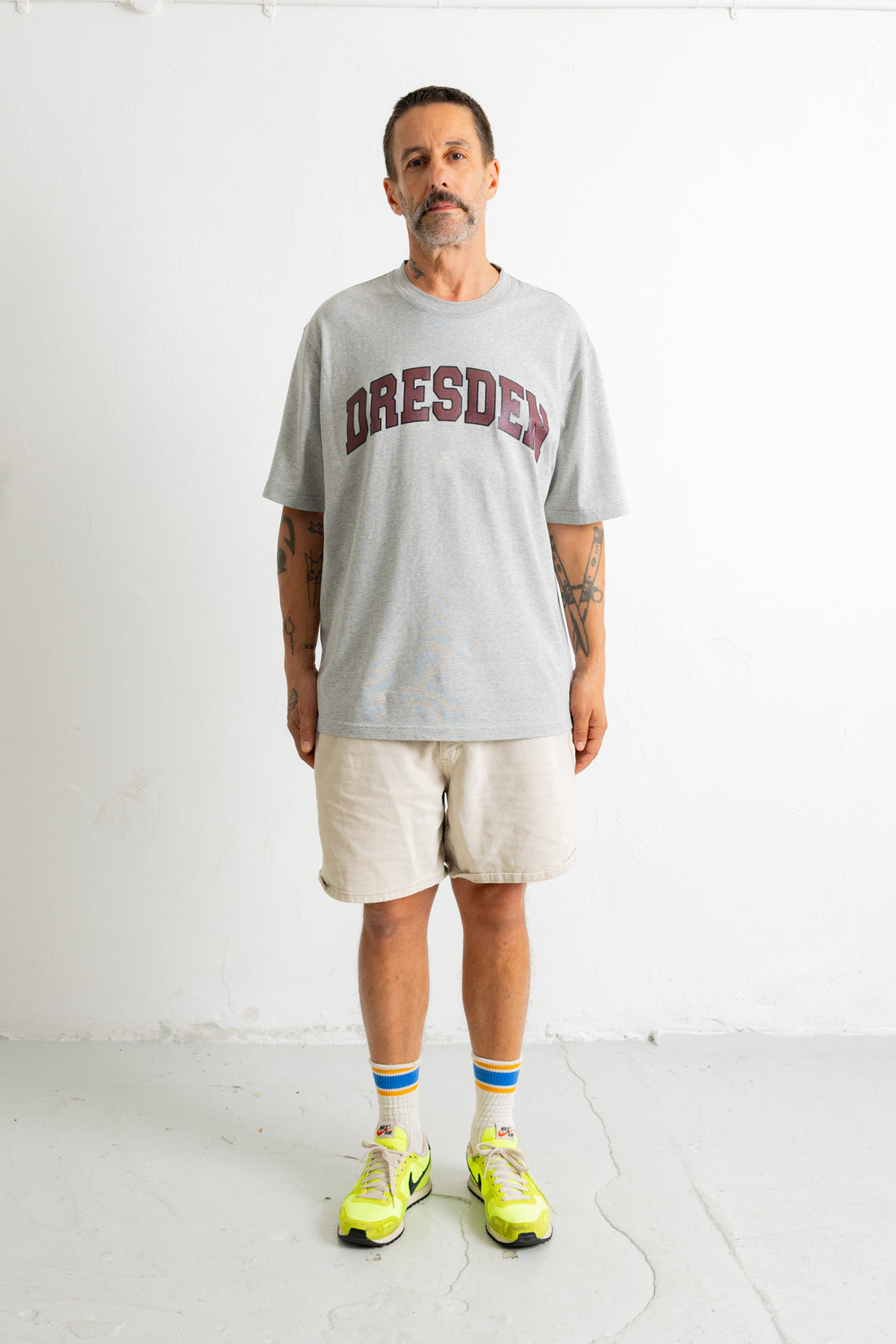 Dresden Varsity T-shirt - Grey Marle PRE ORDER - DELIVERY FIRST WEEK OF OCTOBER