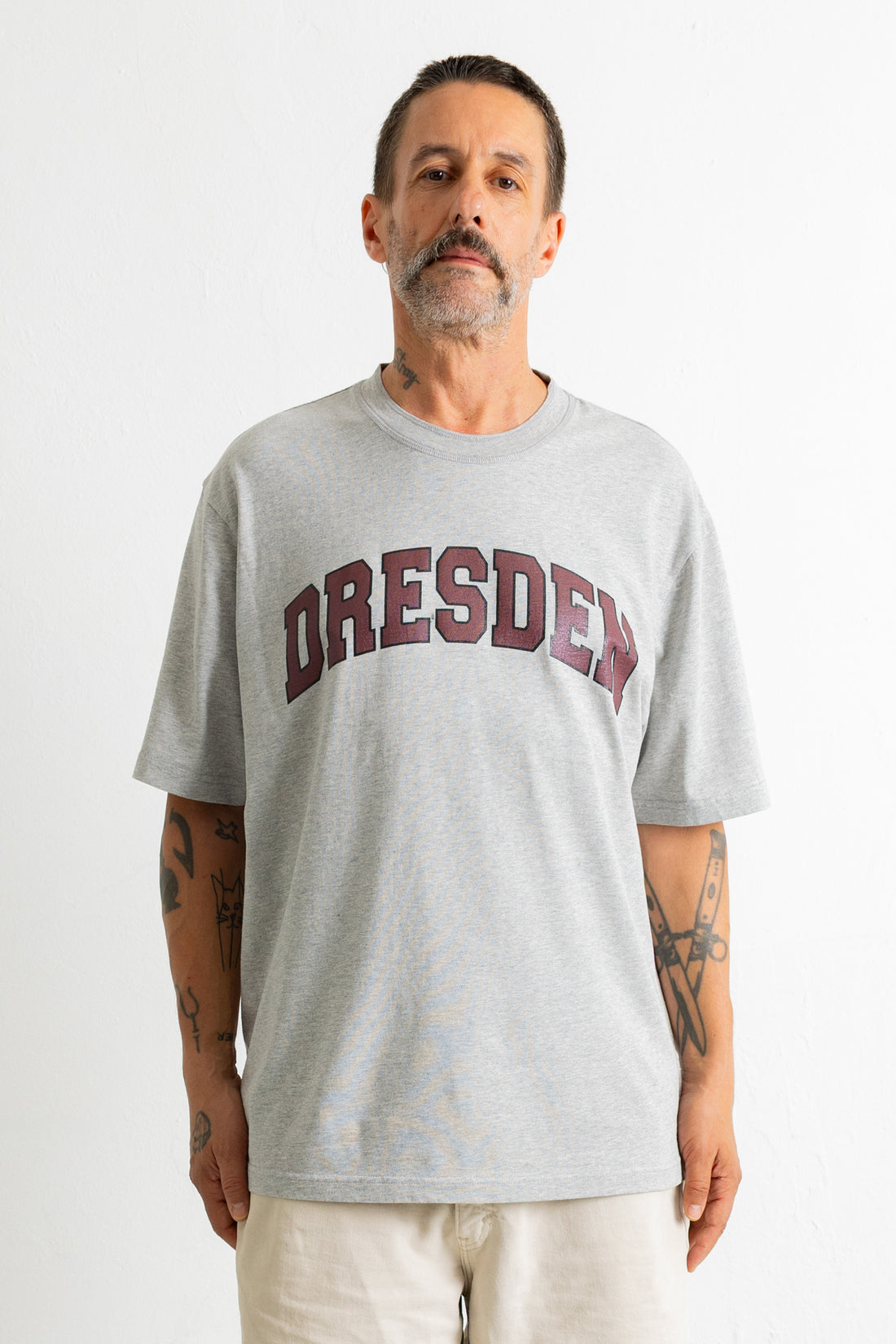 Dresden Varsity T-shirt - Grey Marle PRE ORDER - DELIVERY FIRST WEEK OF OCTOBER