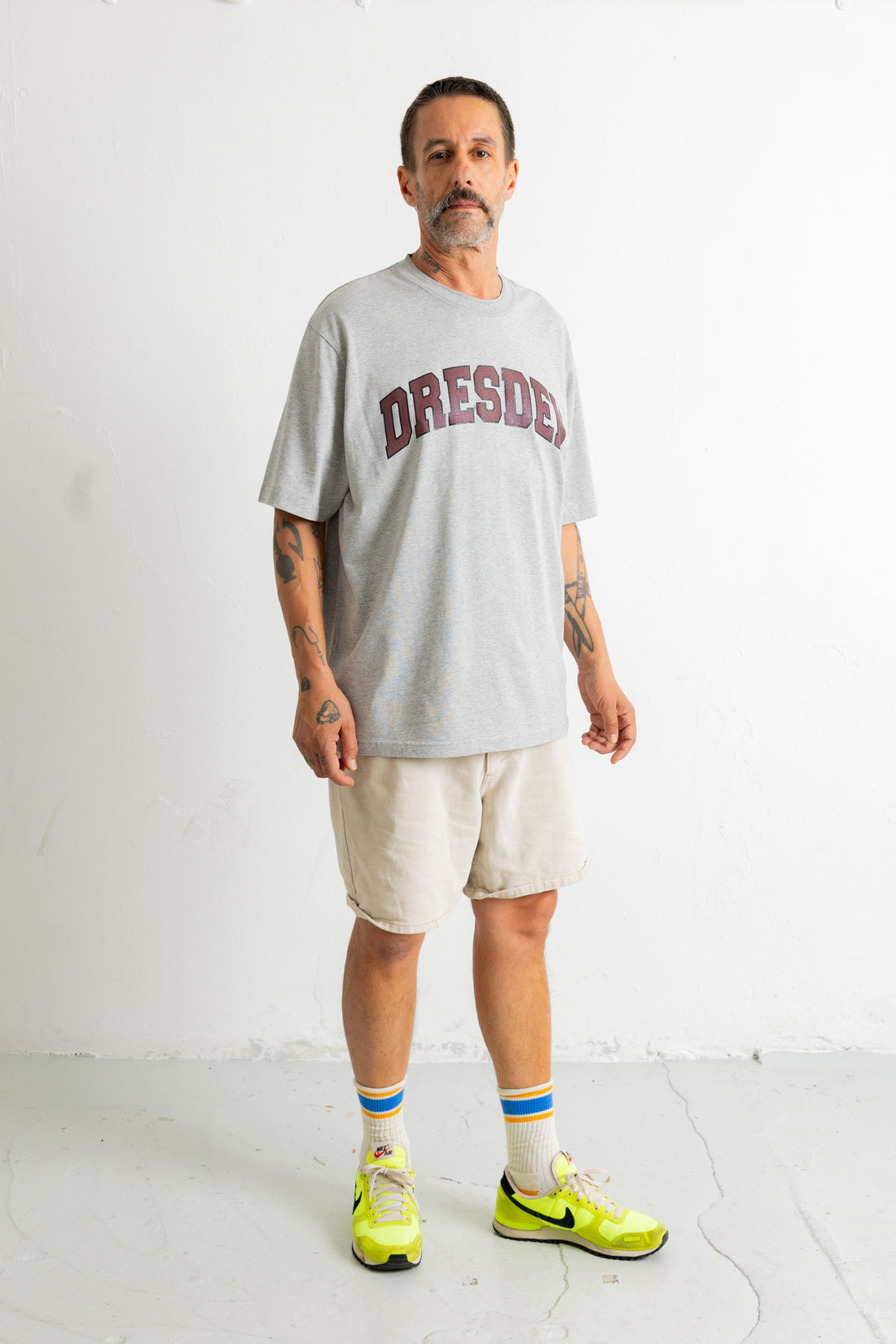 Dresden Varsity T-shirt - Grey Marle PRE ORDER - DELIVERY FIRST WEEK OF OCTOBER