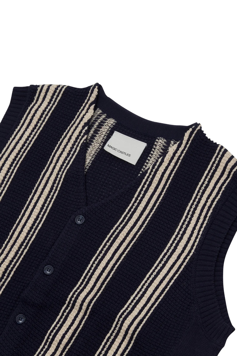 Frank Vest - Navy Stripe Mesh