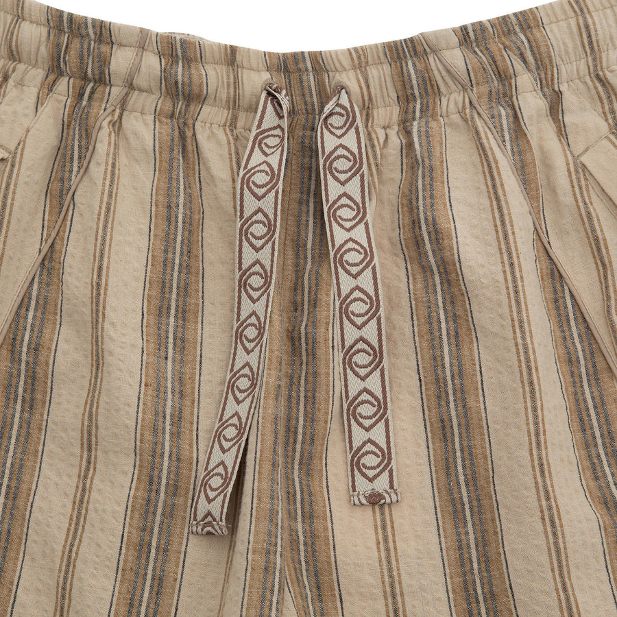 Idle Shorts - Beige Stripe