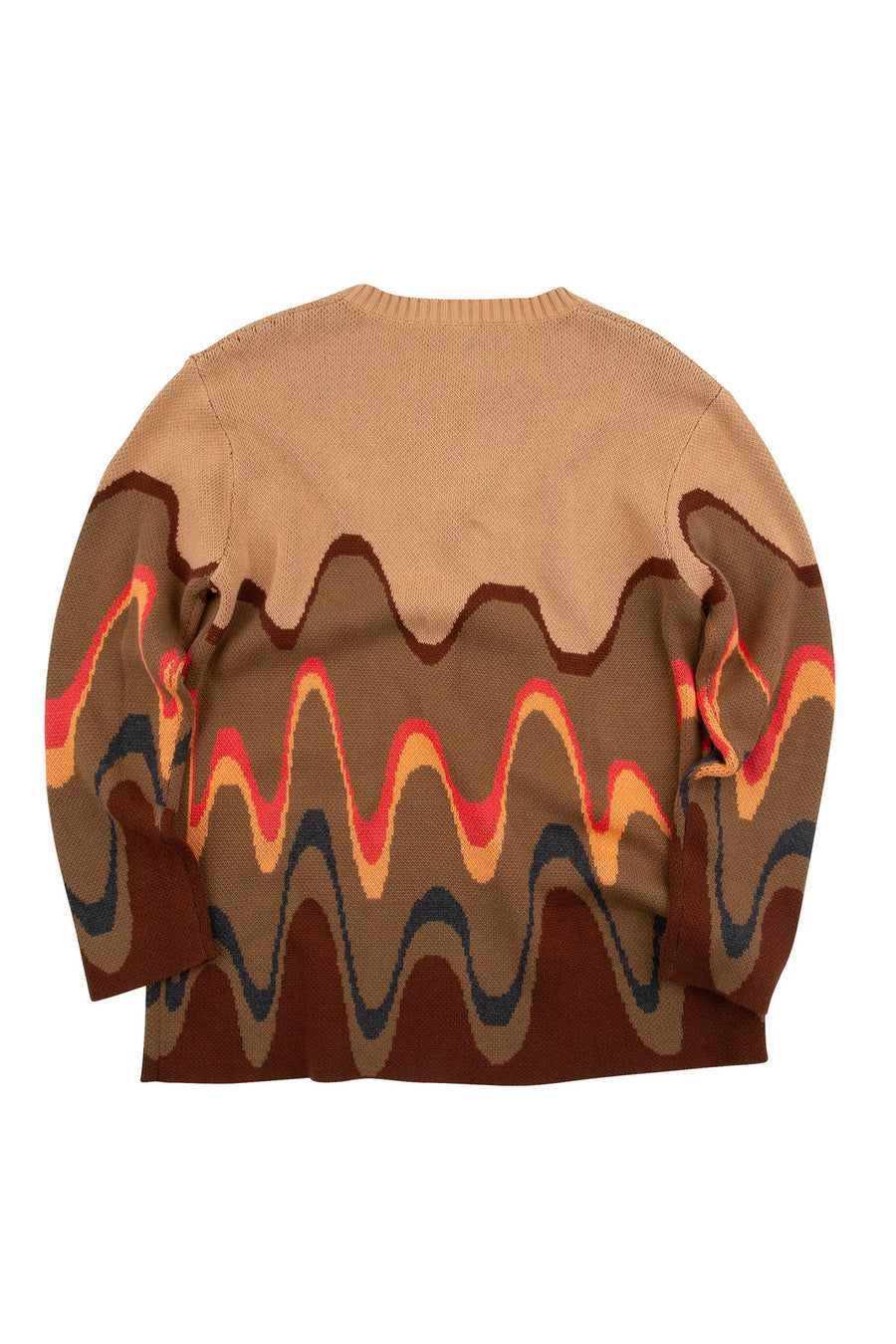 Intarsia Wave Knit - Brown Multi