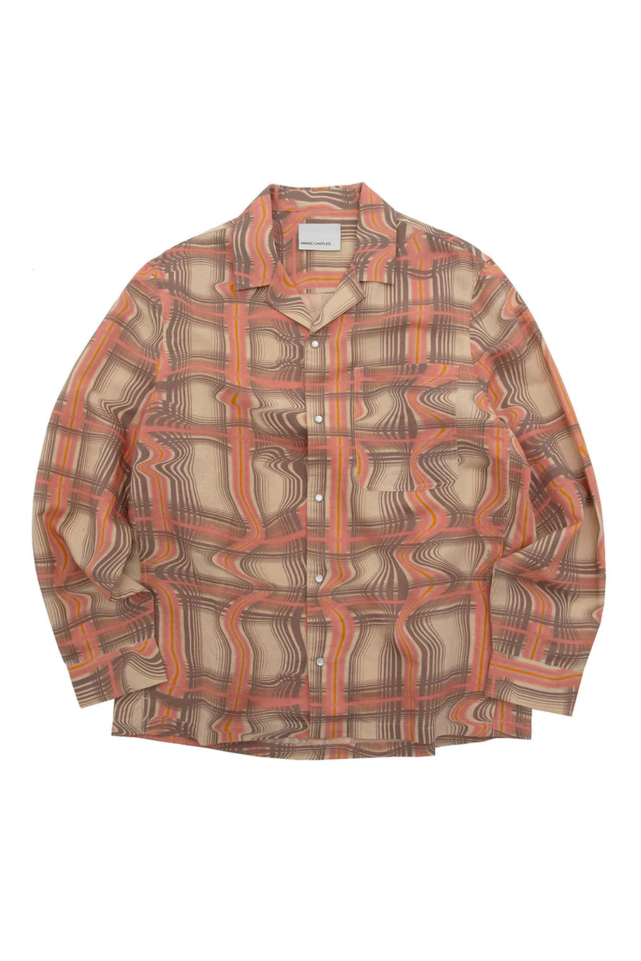 Long Sleeve Wave Shirt - Warped Check Print