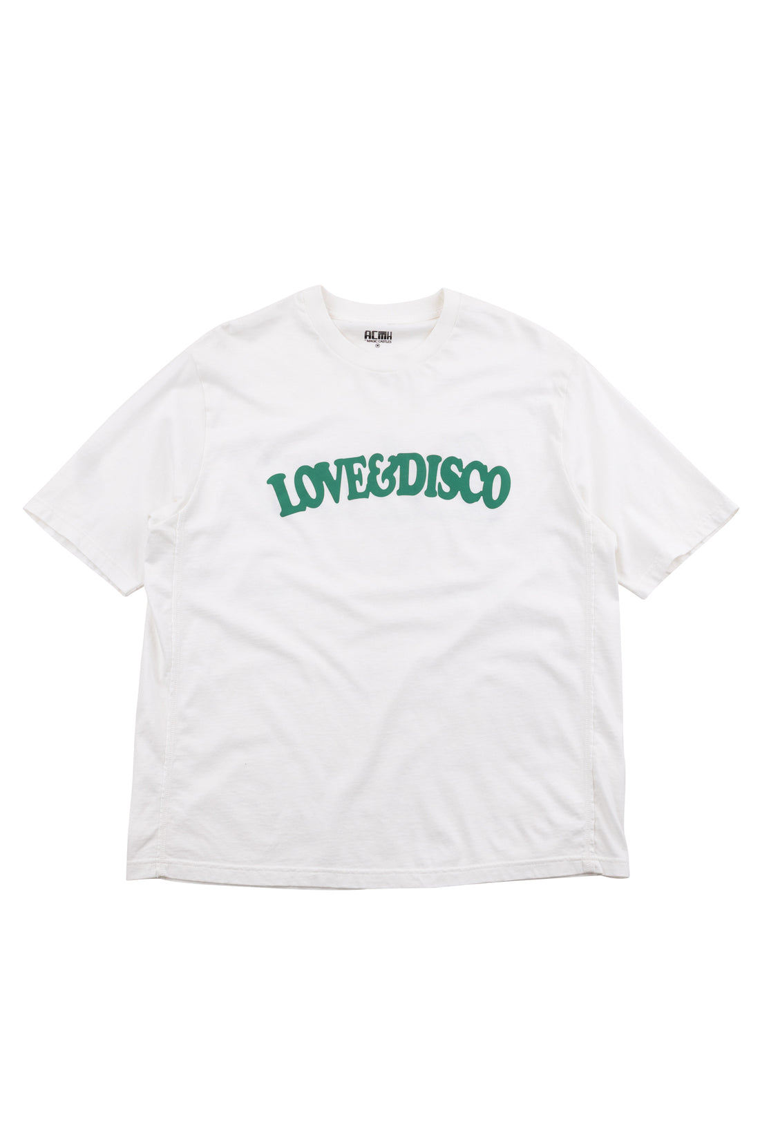 White t-shirt with green text &
