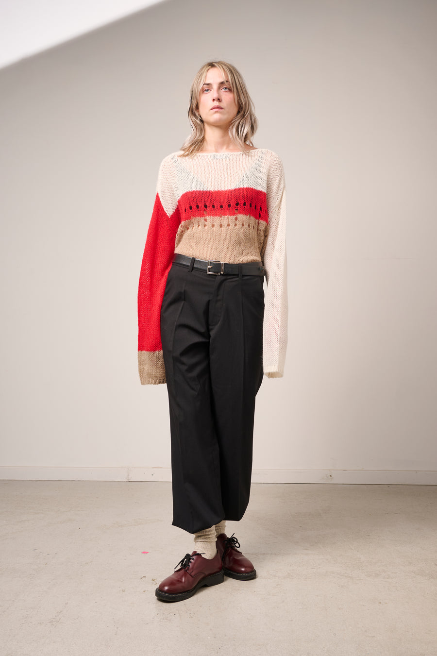 Richmond Open Knit Jumper - Acid Pink Mix