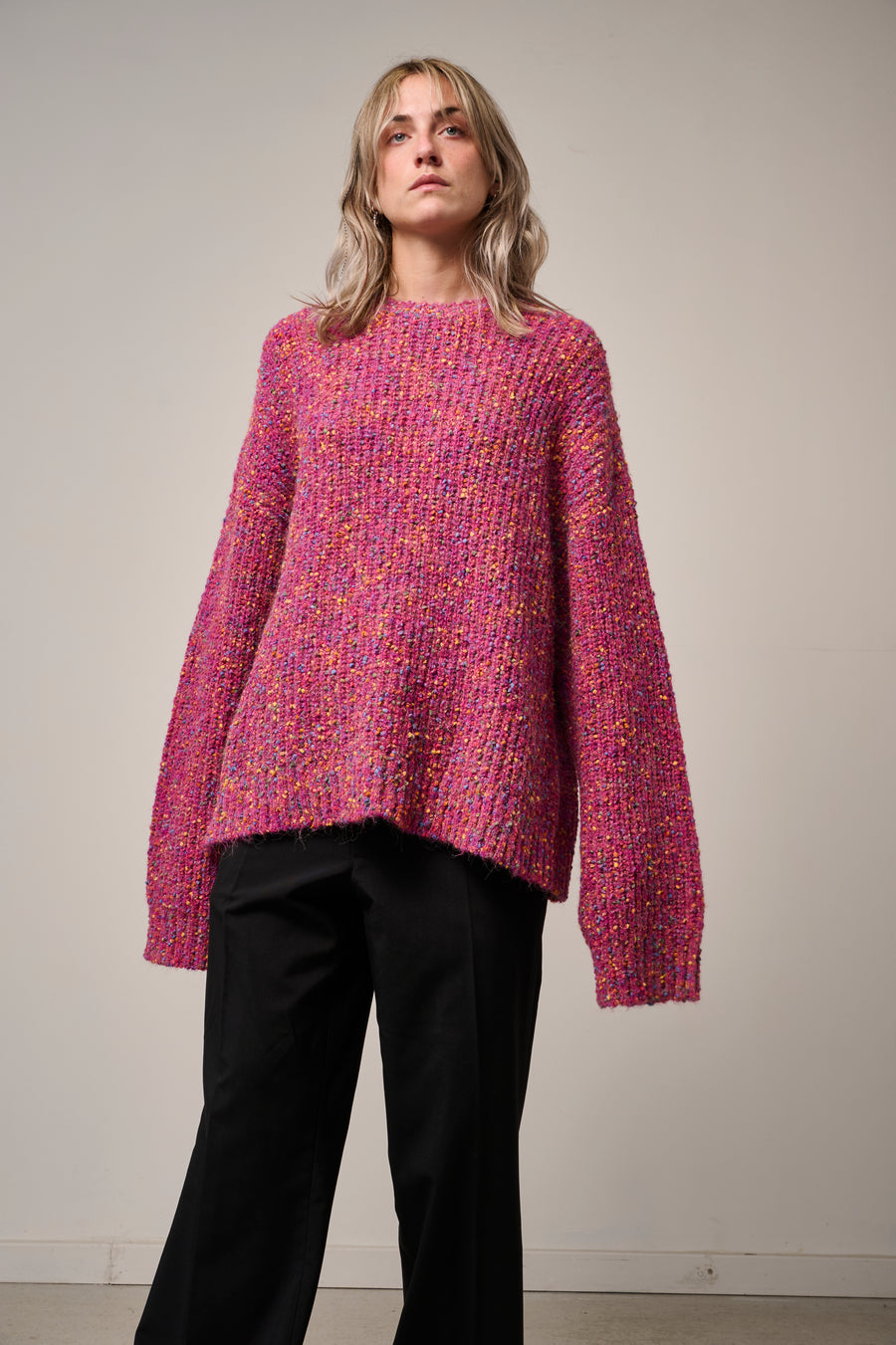 Rev Knit Jumper - Acid Pink Mix