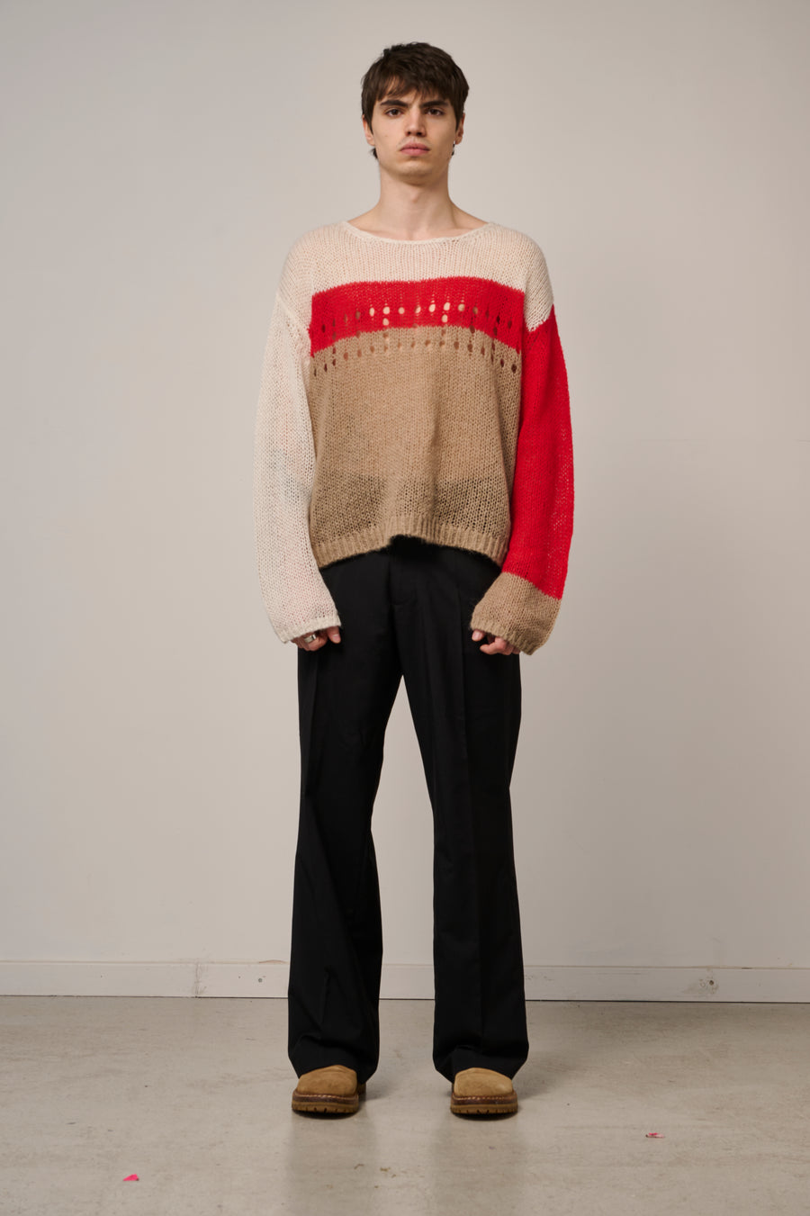 Richmond Open Knit Jumper - Acid Pink Mix