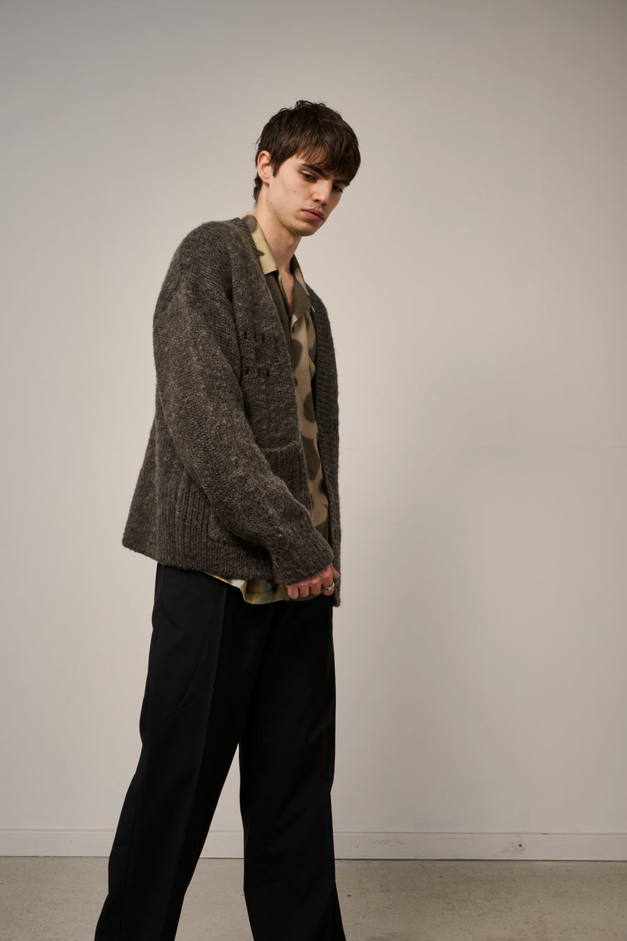 Martha Pocket Chunky Cardigan - Charcoal