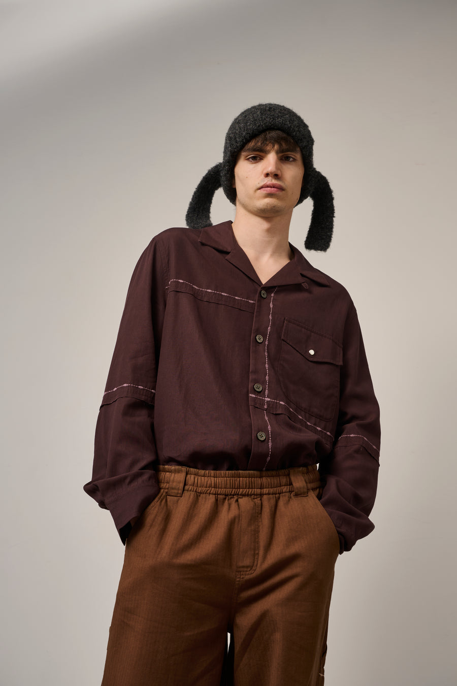 Fray Shirt - Aubergine