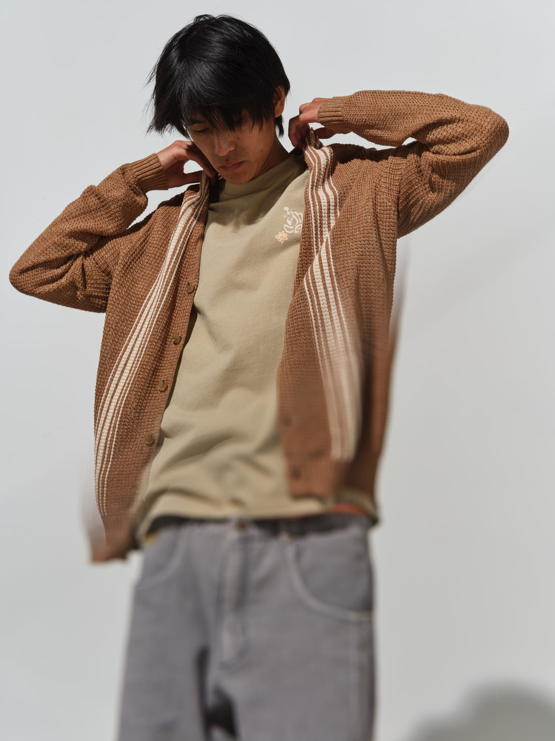 Mesh Cardigan - Caramel