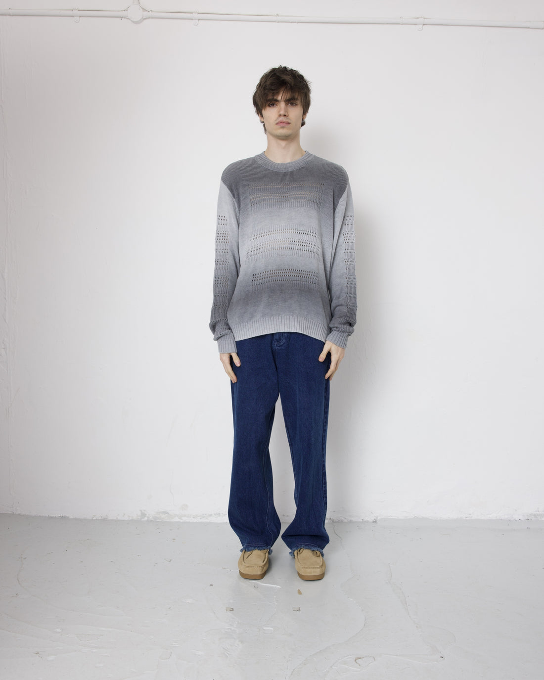 Coil Knit Jumper - Charcoal Fade