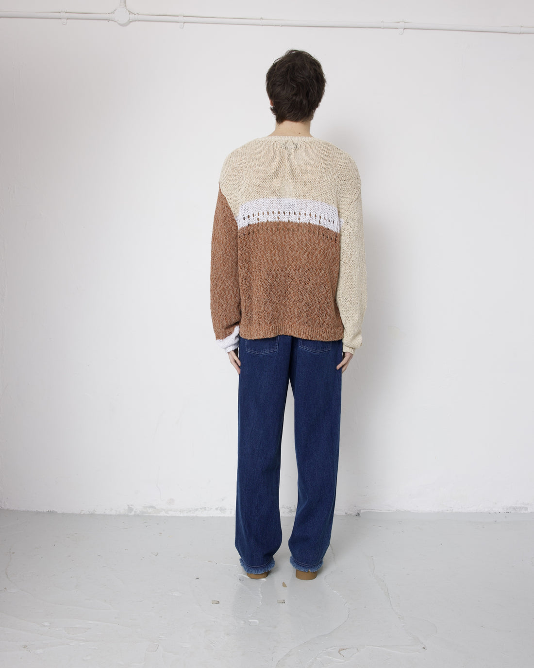 Richman Open Knit Jumper - Ecru Mix