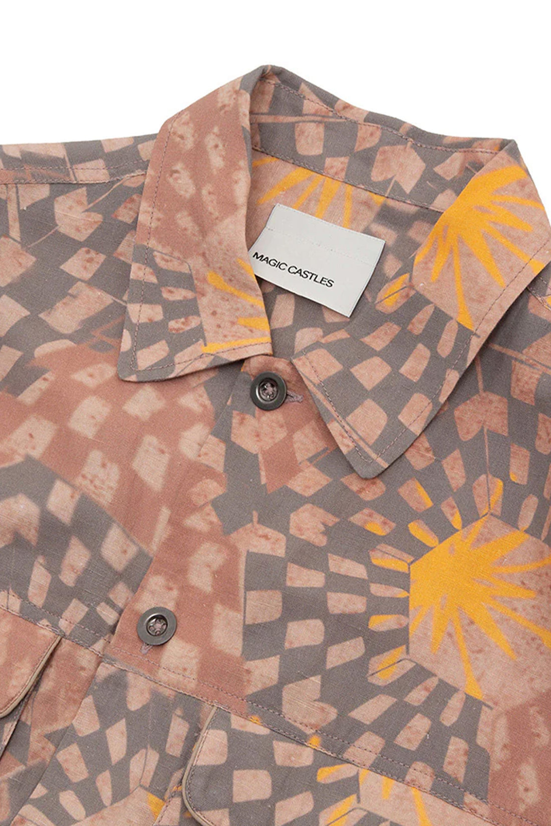 Pocket Overshirt - Warped Honeycomb Print