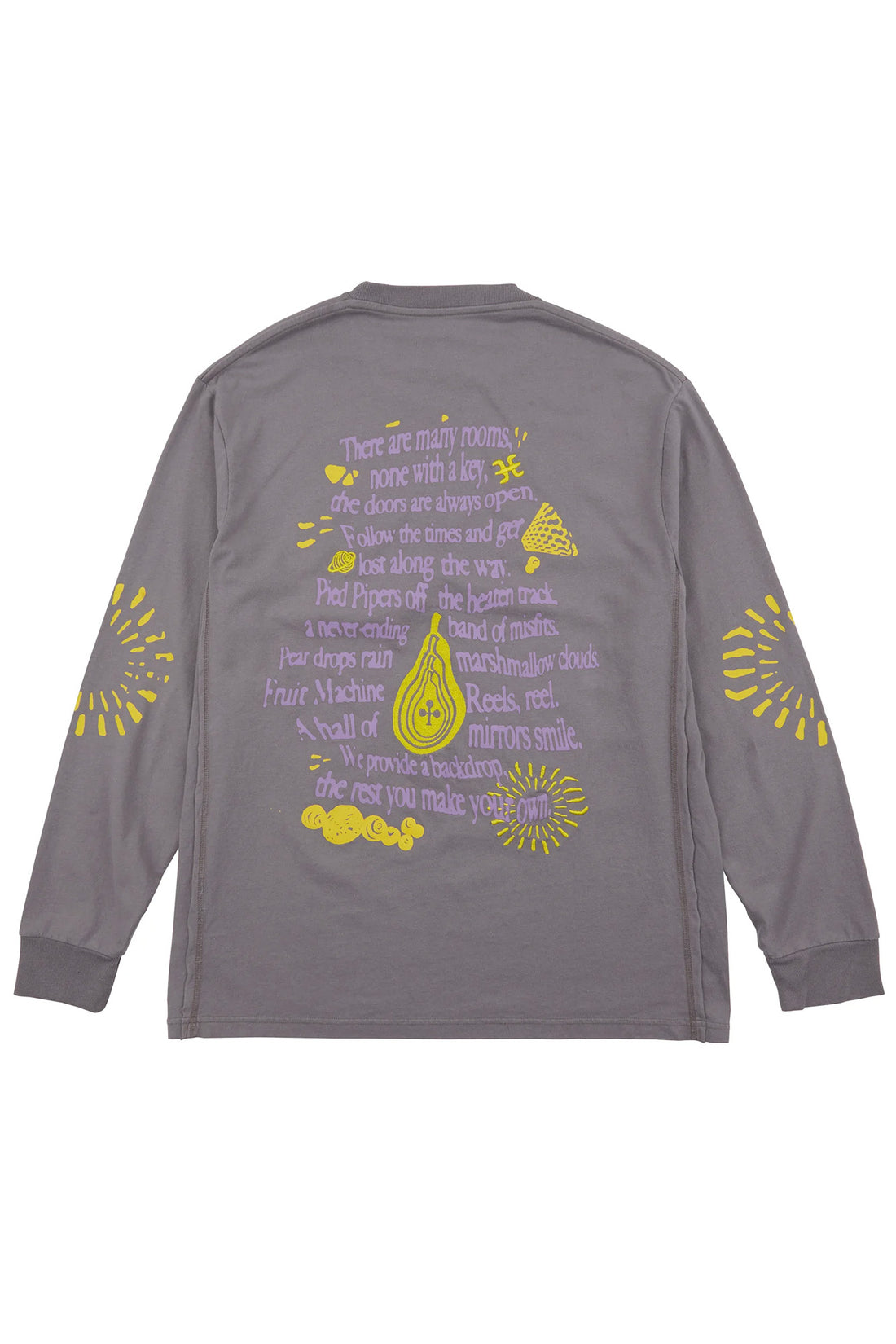 Poem Long Sleeve T-Shirt - Charcoal