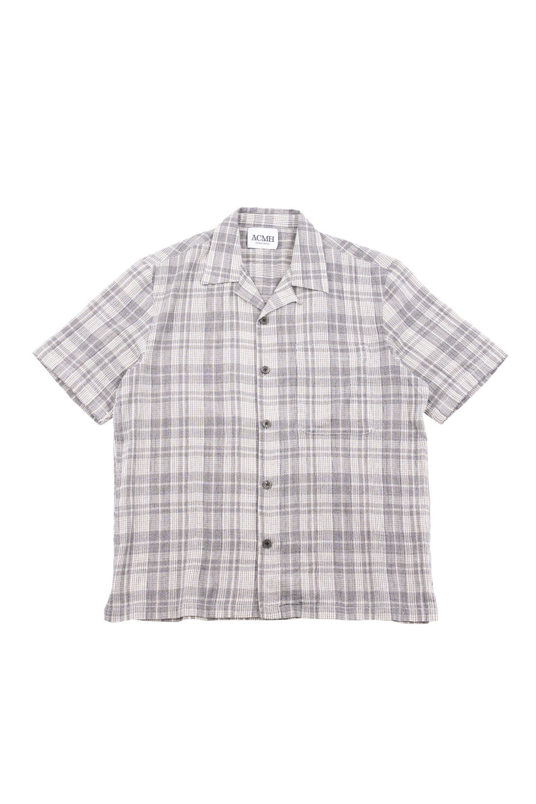 Short Sleeve Wave Shirt - Black Ecru Mini Check