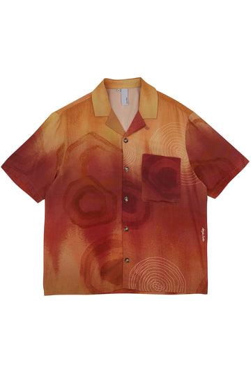 Short-Sleeve Wave Shirt - Sand Swirls Print