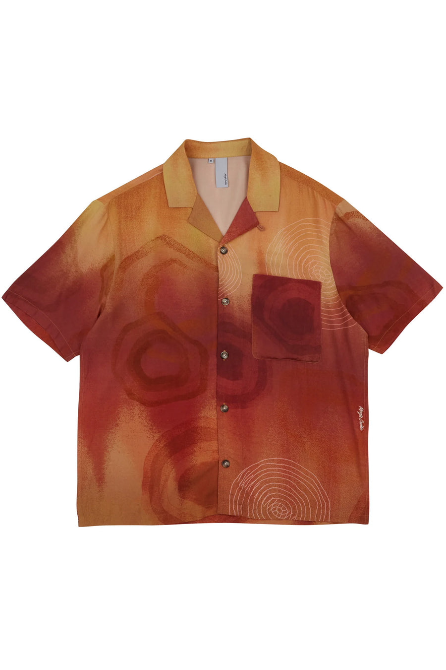 Short-Sleeve Wave Shirt - Sand Swirls Print