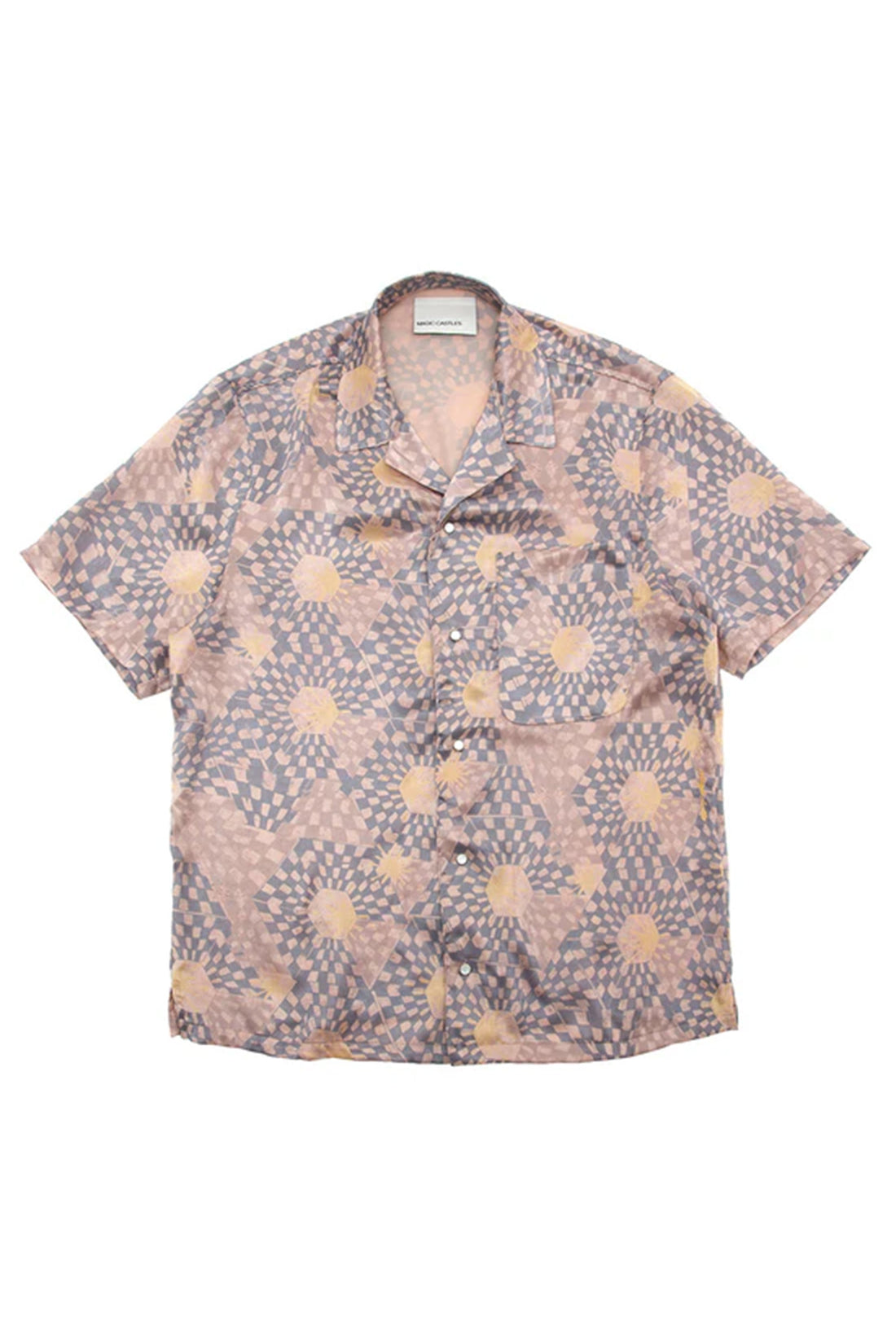 Short Sleeve Wave Shirt - Warped Honeycomb Print