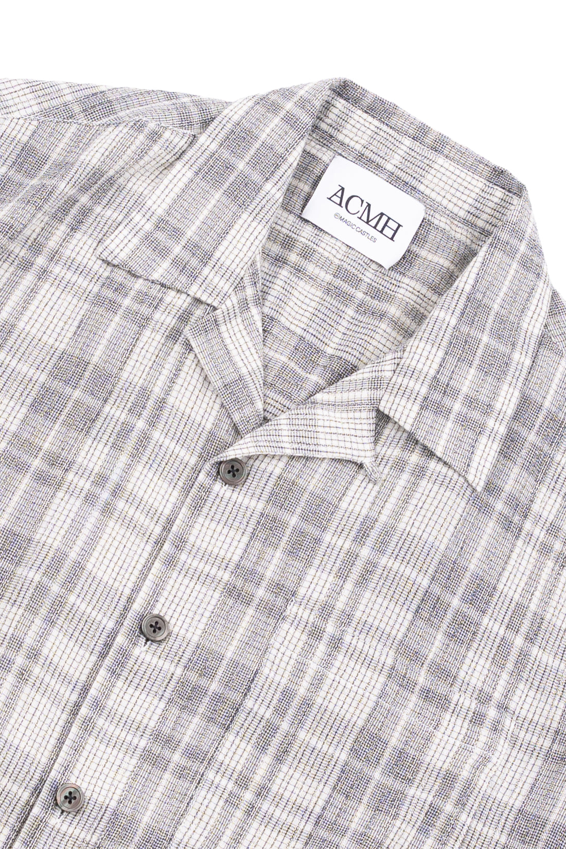 Short Sleeve Wave Shirt - Black Ecru Mini Check