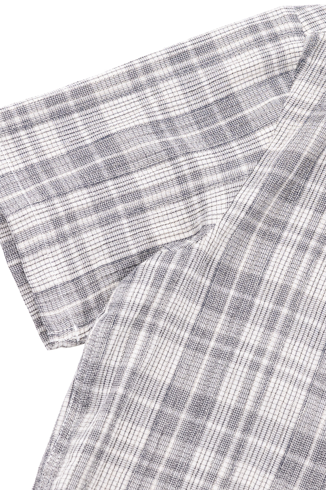 Short Sleeve Wave Shirt - Black Ecru Mini Check