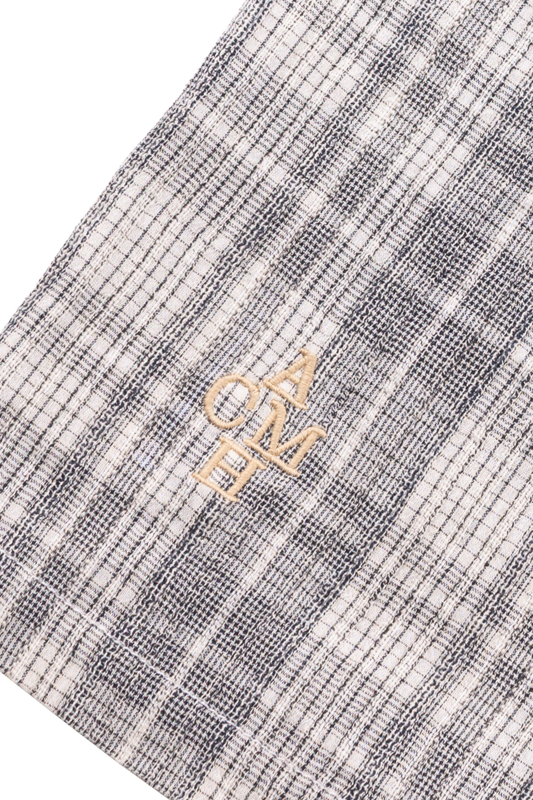 Short Sleeve Wave Shirt - Black Ecru Mini Check