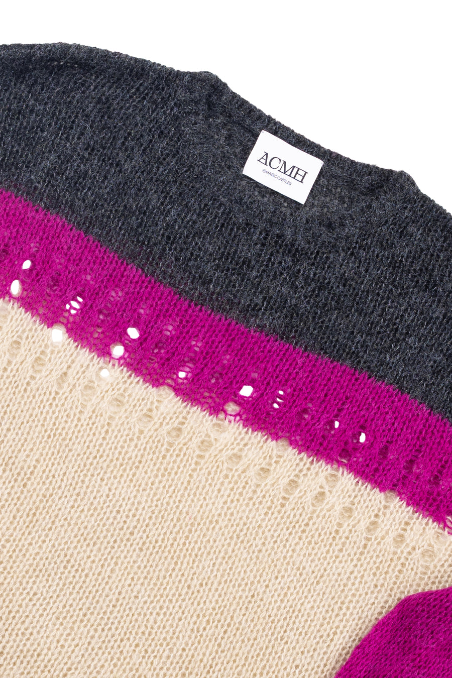 Richmond Open Knit Jumper - Charcoal Purple Mix