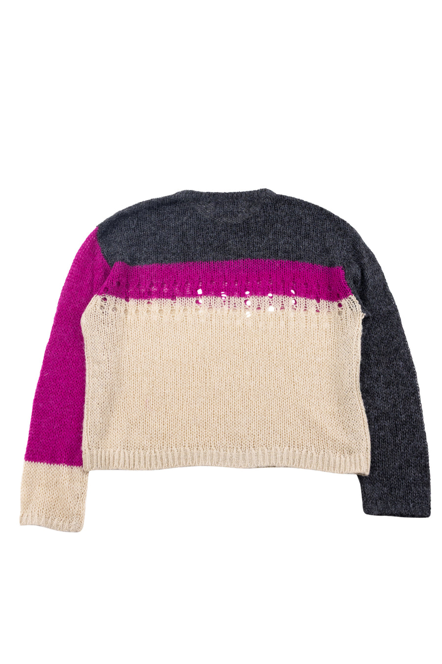 Richmond Open Knit Jumper - Charcoal Purple Mix