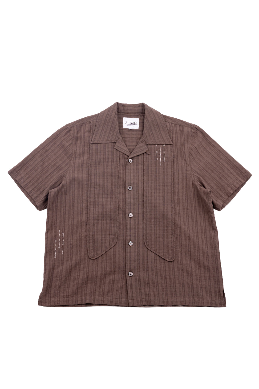 Naked Short Sleeve Shirt - Burnt Umber Crinkle Check