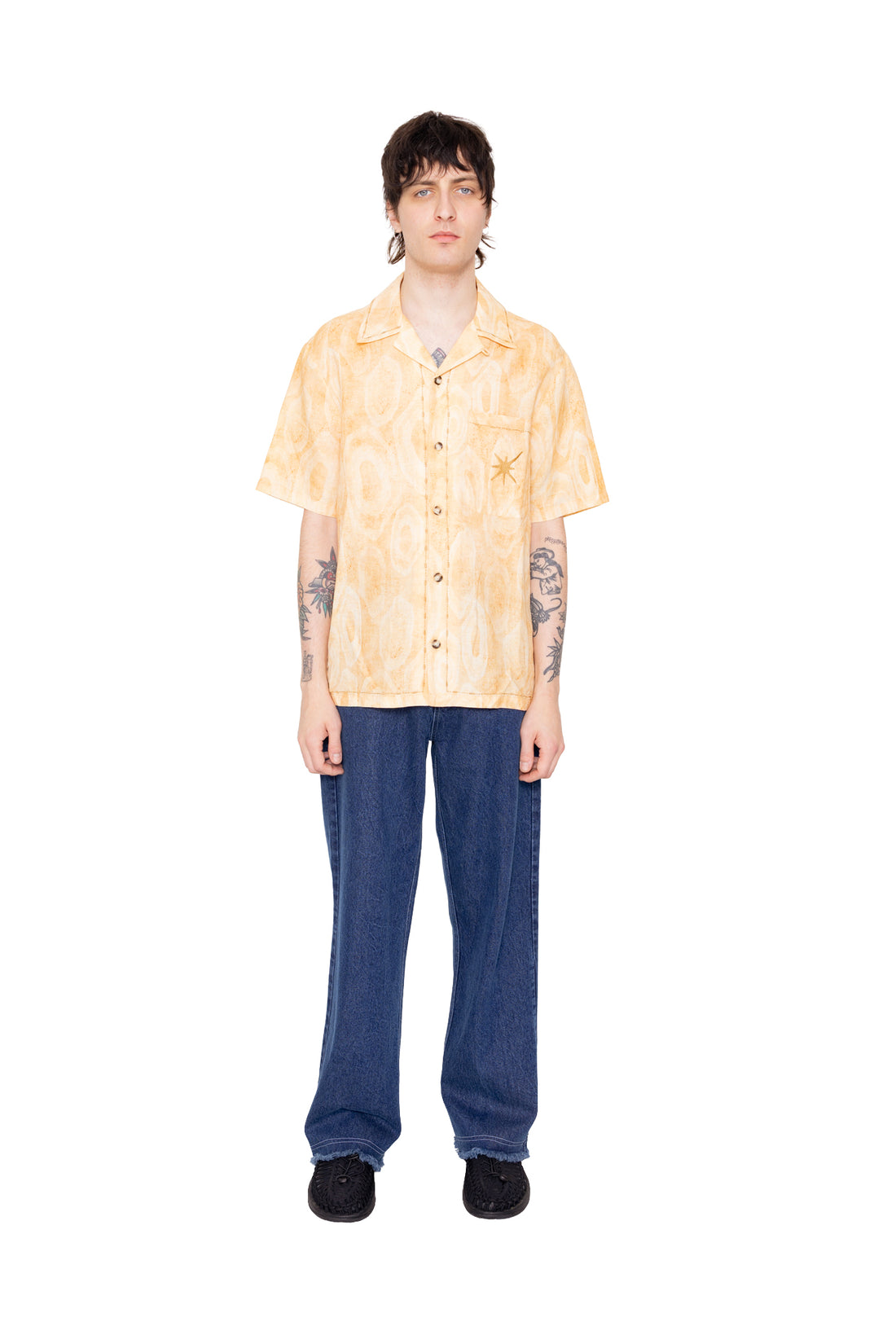 Khruangbin x ACMH Stone Circle Wave Shirt Ecru