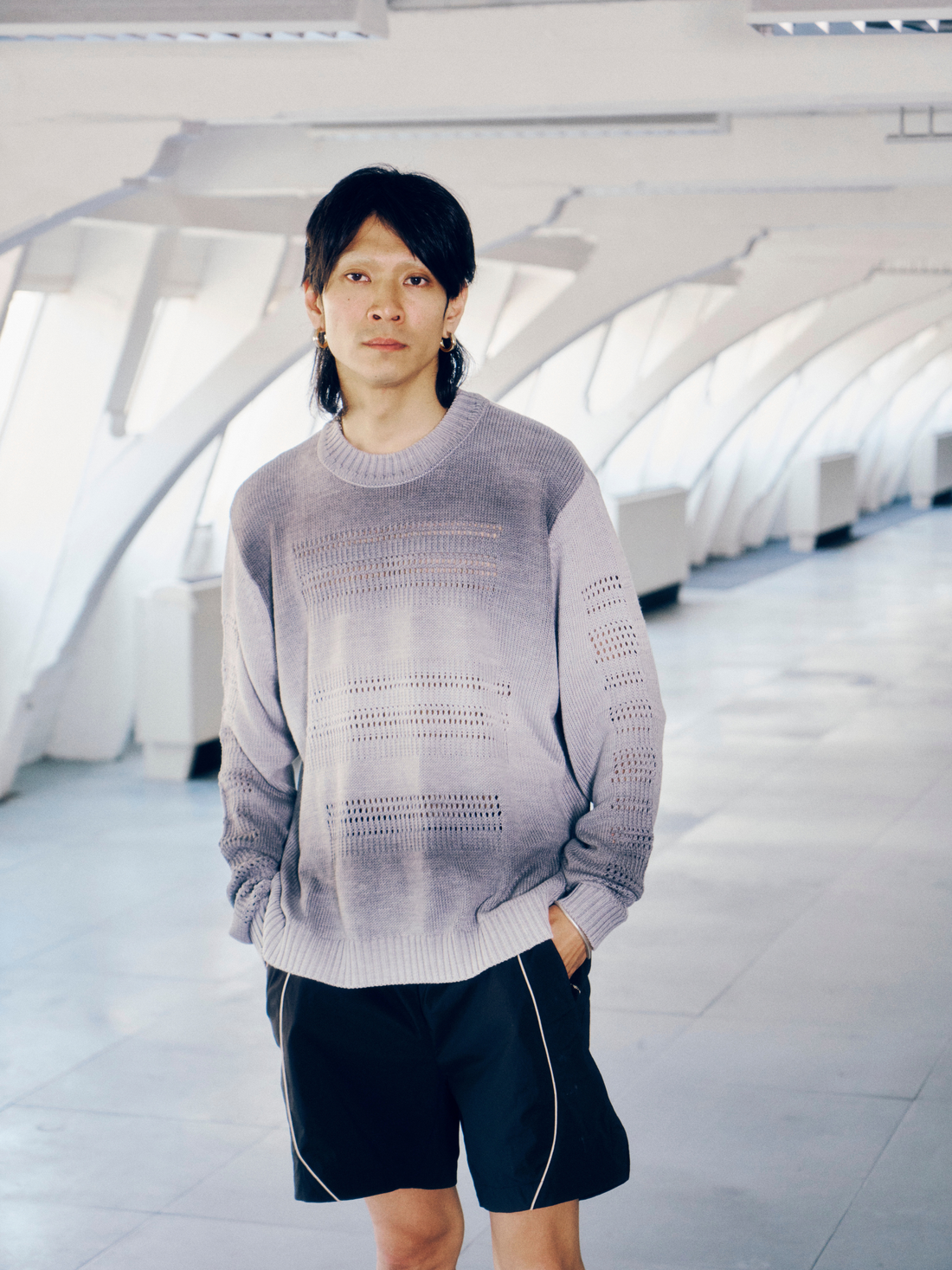 Coil Knit Jumper - Charcoal Fade