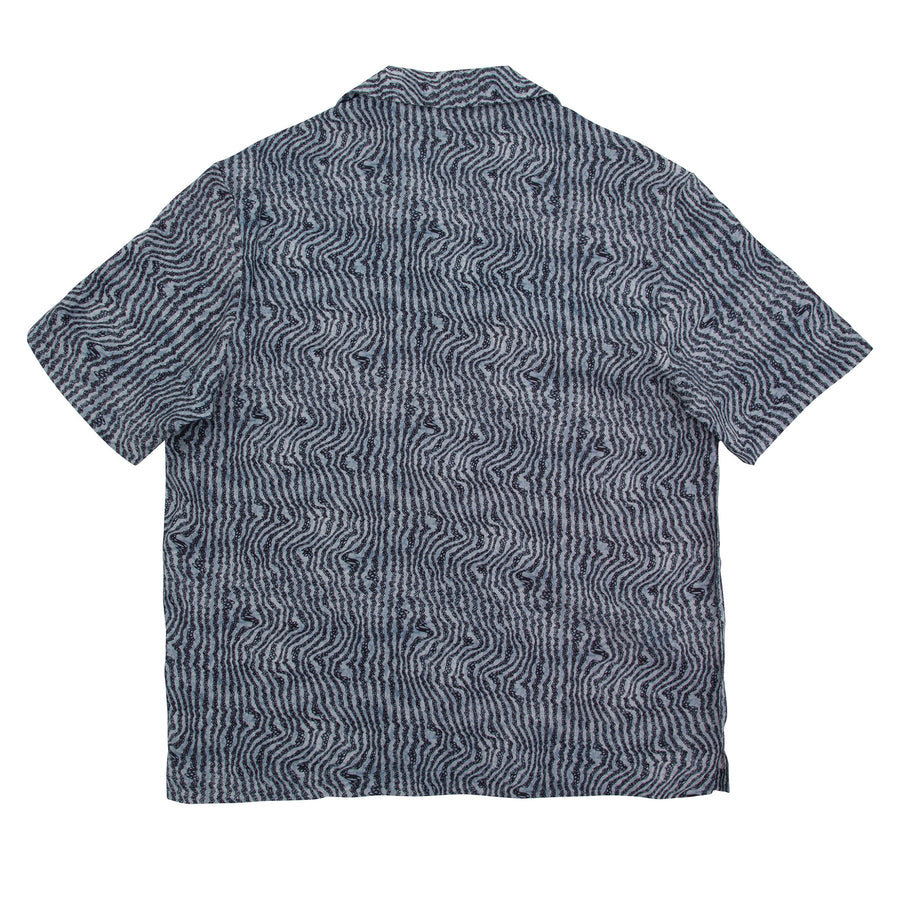 Marcus James x ACMH SS Wave Shirt - Navy Warped Stripe