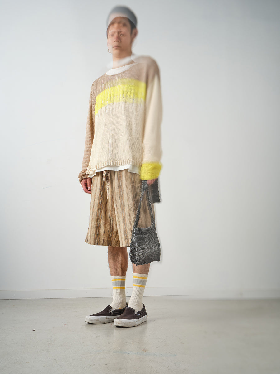 Idle Shorts - Beige Stripe